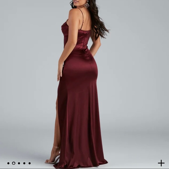 Nemi Formal High Slit Ruched Dress - Picture 3 of 8